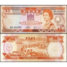 Fiji Ilhas Fiji P-78a Fe 5 Dollars ND (1980) Rainha 