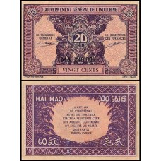 French Indo-China Indochina P-90 Fe 20 Cents ND (1942)