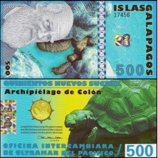 Galápagos 500 Nuevos Sucres 2012 Fe Darwin Polímero Fantasia