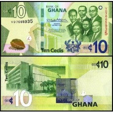 Ghana Gana P-47a Fe 10 Cedis 2019