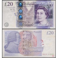 Great Britain Inglaterra P-392a Sob 20 Pounds 2006 Rainha