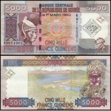 Guinea Guiné P-44a Fe 5.000 Francs 2010 Comemorativa