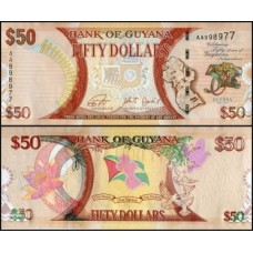 Guyana Guiana P-41 Fe 50 Dollars 2016 Comemorativa