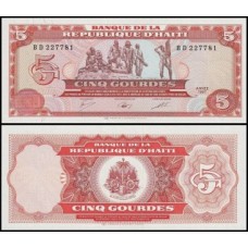 Haiti P-246a Fe 5 Gourdes 1987