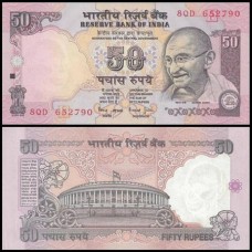 Índia P-90h Fe 50 Rupees ND (1997) Gandhi 