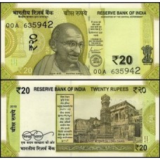 Índia P-110a Fe 20 Rupees 2019 Gandhi 