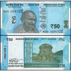 Índia P-111p Fe 50 Rupees 2022 Gandhi