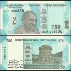 Índia P-111e Fe 50 Rupees 2018 Gandhi 