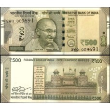 Índia P-114n Fe 500 Rupees 2021 Letra M Gandhi