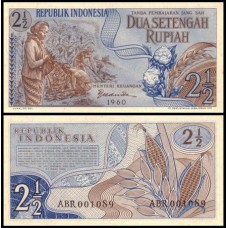 Indonésia P-77 Fe 2 1/2 Rupiah 1960