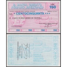 Italy Itália 150 Lire Fe Banca Cred Agr Bresciano (68)