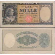 Italy Itália P-88c Sob 1.000 Lire 1959