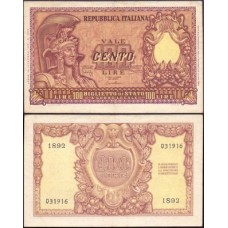 Italy Itália P-92a Mbc 100 Lire 1951