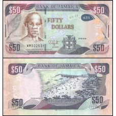 Jamaica P-94d Fe 50 Dollars 2018 G&D