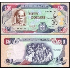 Jamaica P-88 Fe 50 Dollars 2010 Sam Sharpe Comemorativa