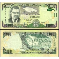 Jamaica P-95c Fe 100 Dollars 2016 Donald Sangster