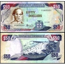 Jamaica P-83d Fe 50 Dollars 2009