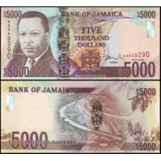 Jamaica P-87a Fe 5.000 Dollars 2009 