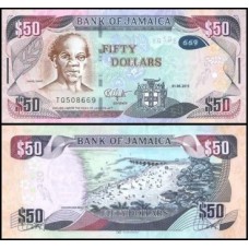 Jamaica P-94a Fe 50 Dollars 2013 Híbrida G&D