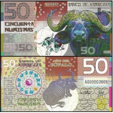 Kamberra Camberra 50 Numismas 2009 Fe Búfalo Polímero Fantasia