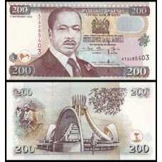 Kenya Quênia P-38g Fe 200 Shillings 2002