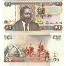 Kenya Quênia P-47a Fe 50 Shillings 2005 Jomo Kenyatta 