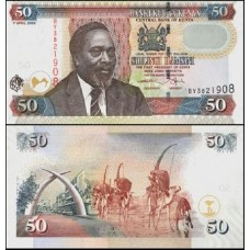 Kenya Quênia P-47b Fe 50 Shillings 2006 Jomo Kenyatta