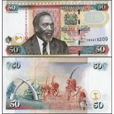 Kenya Quênia P-47c Fe 50 Shillings 2008 Jomo Kenyatta