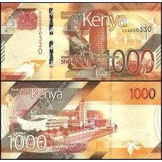 Kenya Quênia P-56a Fe 1.000 Shillings 2019 Jomo Kenyatta