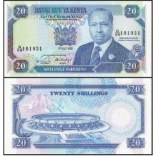 Kenya Quênia P-25b Fe 20 Shillings 1989