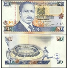 Kenya Quênia P-35a Fe 20 Shillings 1996