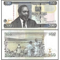 Kenya Quênia P-49e Fe 200 Shillings 2010