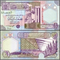 Libya Líbia P-63 Fe 1/2 Dinar ND (2002)