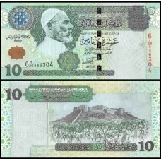 Libya Líbia P-70a Fe 10 Dinars 2004