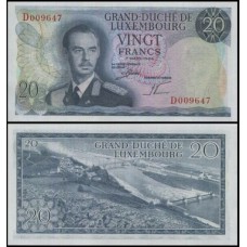 Luxembourg Luxemburgo P-54a Fe 20 Francs 1966