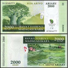 Madagascar P-90b Fe 2.000 Ariary ND (2008)