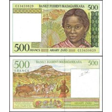 Madagascar P-75b Fe 500 Francs = 100 Ariary ND (1994)
