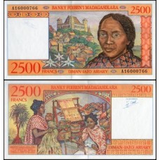 Madagascar P-81 Fe 2.500 Francs = 500 Ariary ND (1998)