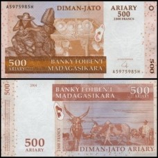 Madagascar P-88b Fe 2.500 Francs = 500 Ariary 2004