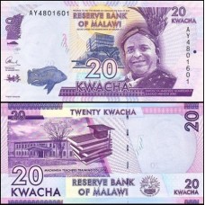 Malawi Malaui P-63b Fe 20 Kwacha 2015