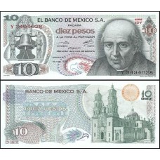 México P-63h.4 Fe 10 Pesos 1975