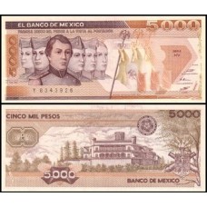 México P-88b Fe 5.000 Pesos 1985