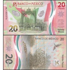 México P-132d.5 Fe 20 Pesos 2022 Comemorativa Polímero