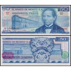 México P-65b Fe 50 Pesos 1976 Série DQ