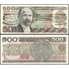 México P-79b.22 Fe 500 Pesos 1984 Francisco Ignacio Madero Série EM