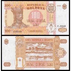 Moldova Moldávia P-15b Fe 100 Lei 2008 Estevão, o Grande