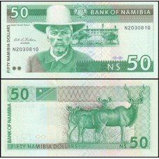 Namíbia P-2a Fe 50 Namibia Dollars ND (1993) Hendrik Witbooi