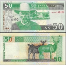 Namíbia P-8b Fe 50 Namibia Dollars ND (2003) Hendrik Witbooi