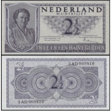 Netherlands Holanda P-73 S/Fe 2 ½ Gulden 1949 Rainha Juliana