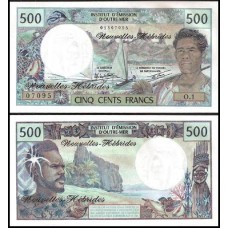 New Hebrides Novas Hébridas P-19c Fe 500 Francs ND (1970-80)